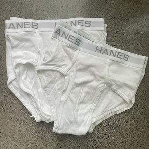 Hanes White Cotton Briefs